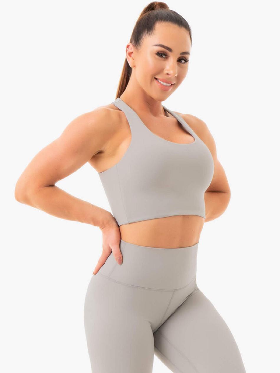 Grey Women's Ryderwear NKD Sports Bras | 57EW16983