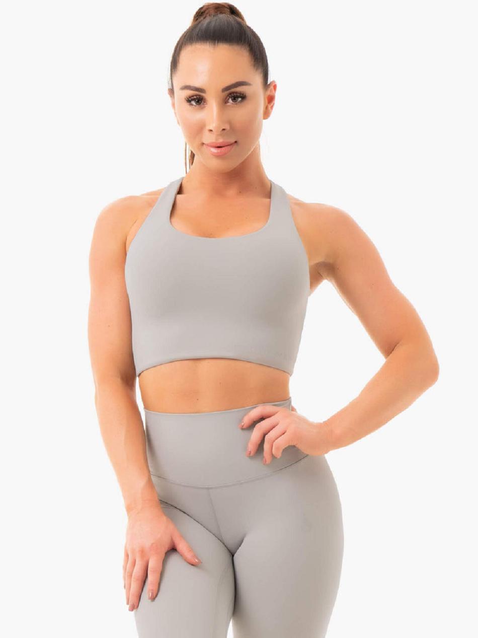 Grey Women\'s Ryderwear NKD Sports Bras | 57EW16983