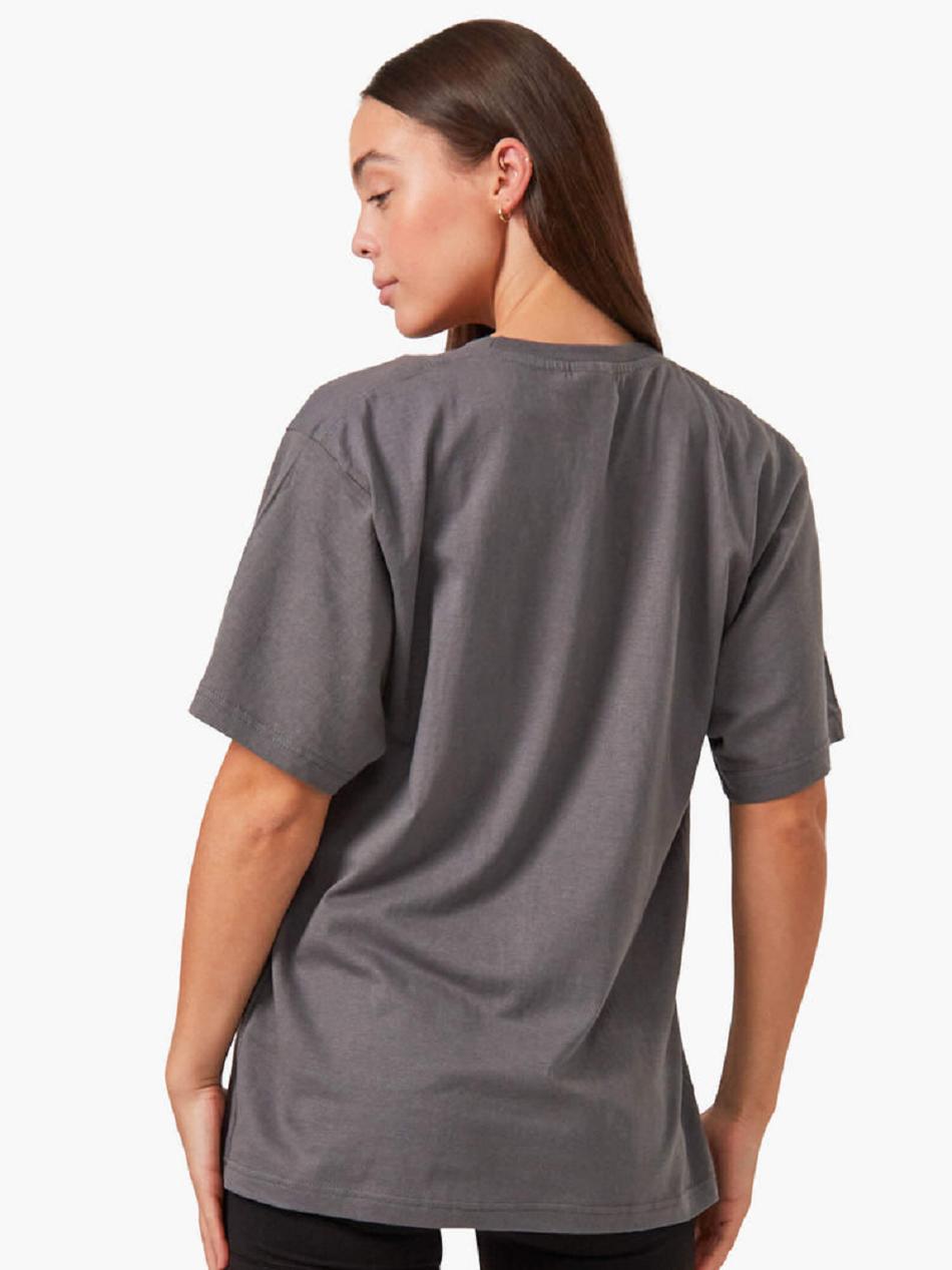 Grey Women's Ryderwear Oversized T-shirt | NG6894663