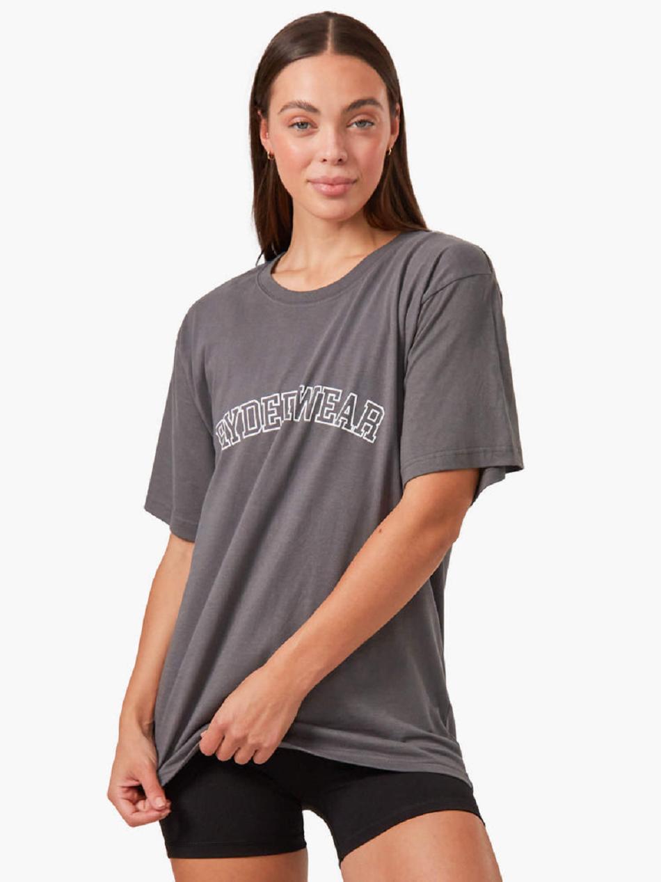 Grey Women's Ryderwear Oversized T-shirt | NG6894663