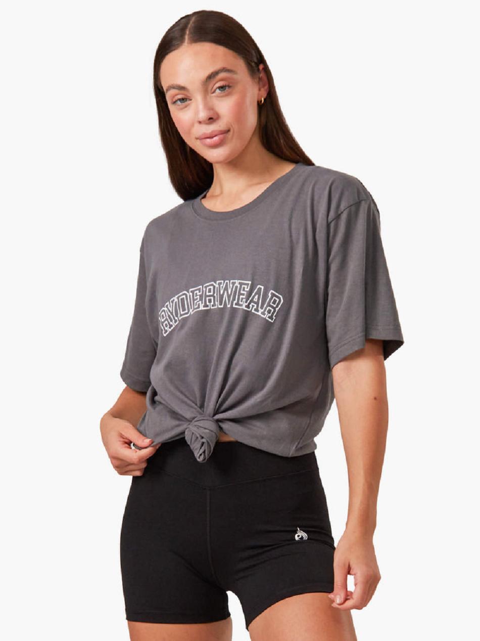 Grey Women\'s Ryderwear Oversized T-shirt | NG6894663