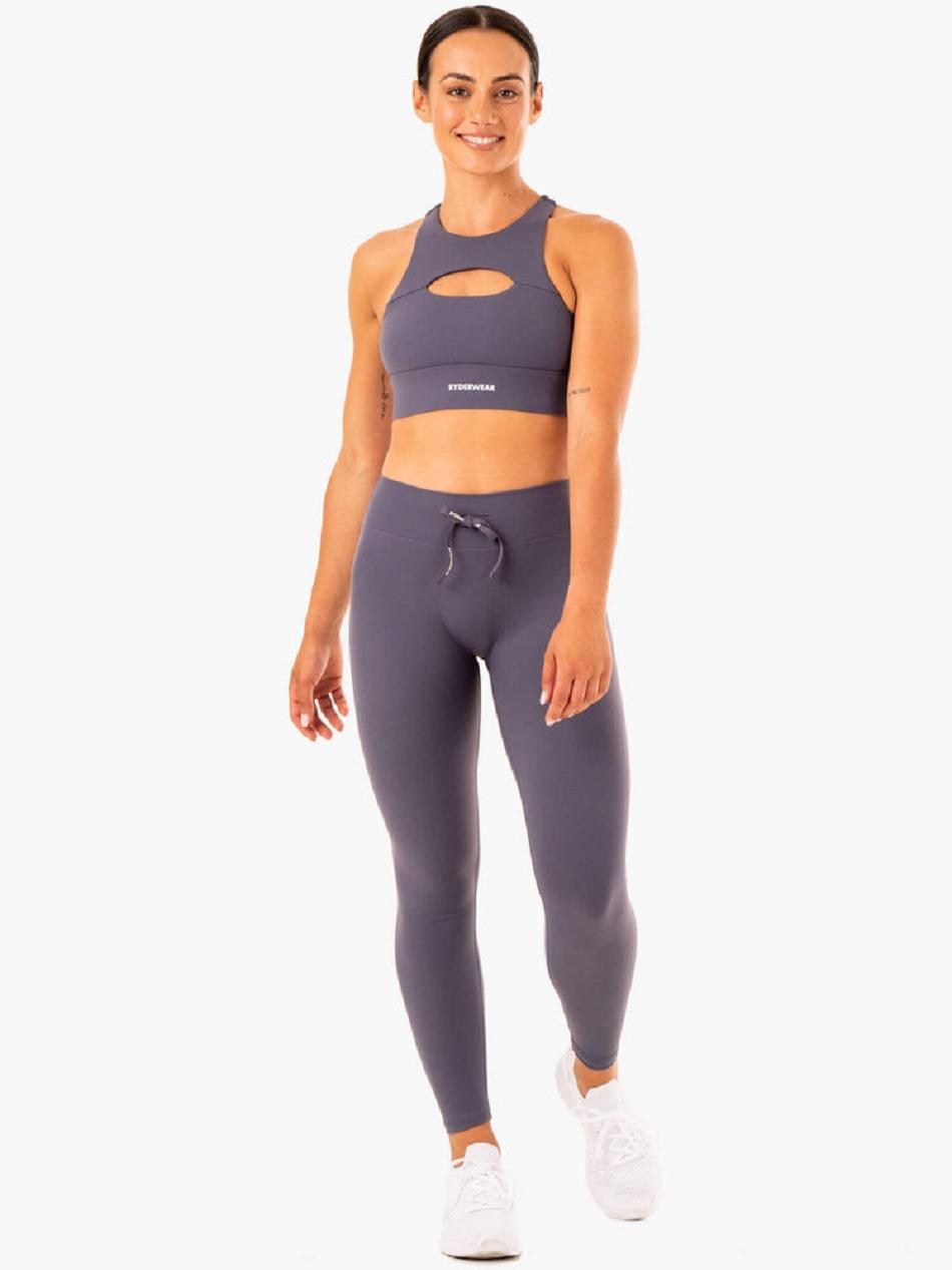 Grey Women's Ryderwear Replay High Waisted Leggings | 43KR80690