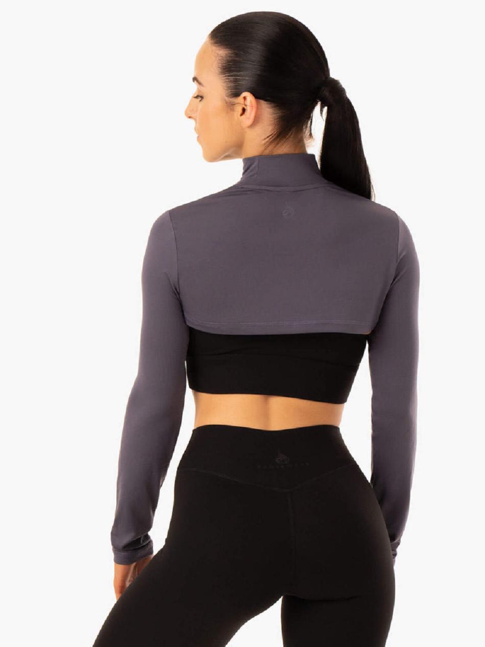 Grey Women's Ryderwear Replay Super Crop Jackets | 75KR44544