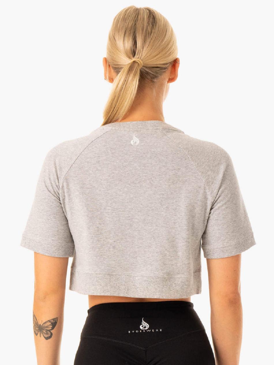 Grey Women's Ryderwear Revival Cotton T-shirt | 70FV53724