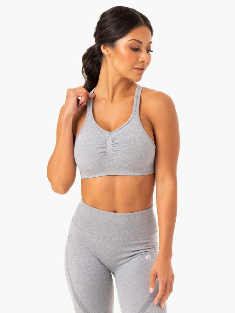 Grey Women's Ryderwear Sculpt Seamless Sports Bras | DS5360547