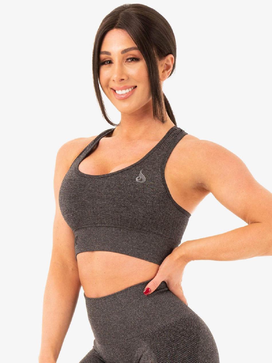 Grey Women's Ryderwear Seamless Staples Sports Bras | 120IV19196