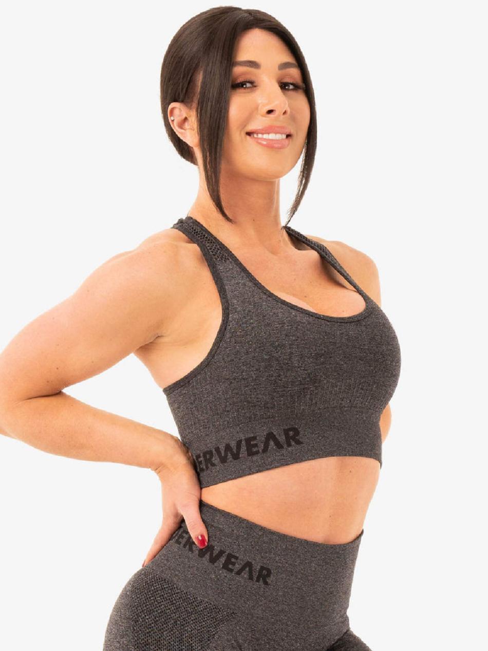 Grey Women's Ryderwear Seamless Staples Sports Bras | 120IV19196