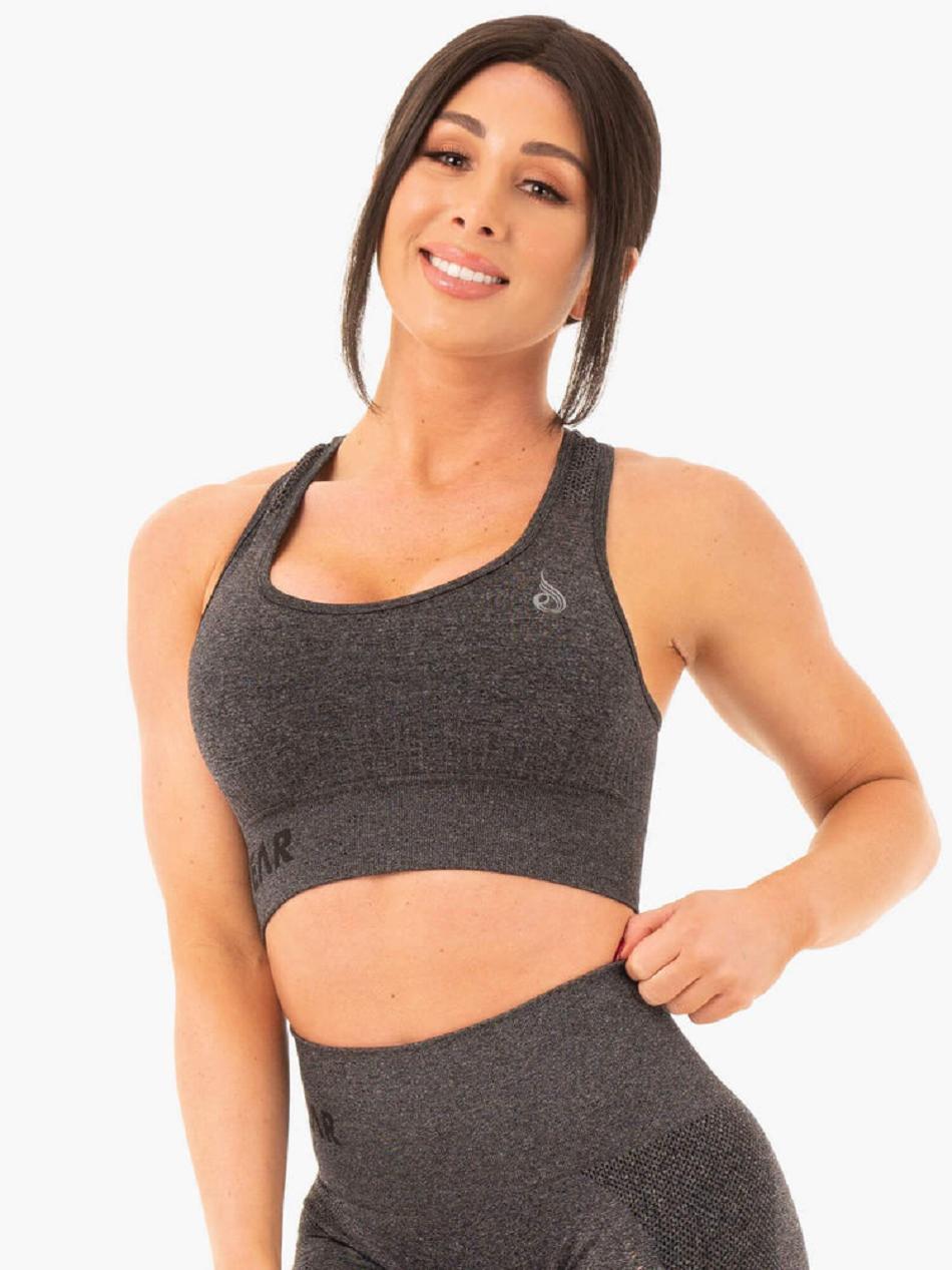 Grey Women\'s Ryderwear Seamless Staples Sports Bras | 120IV19196