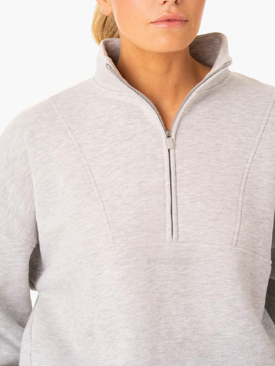 Grey Women's Ryderwear Sideline Half Zip Jumper Trackset | 6D7223722