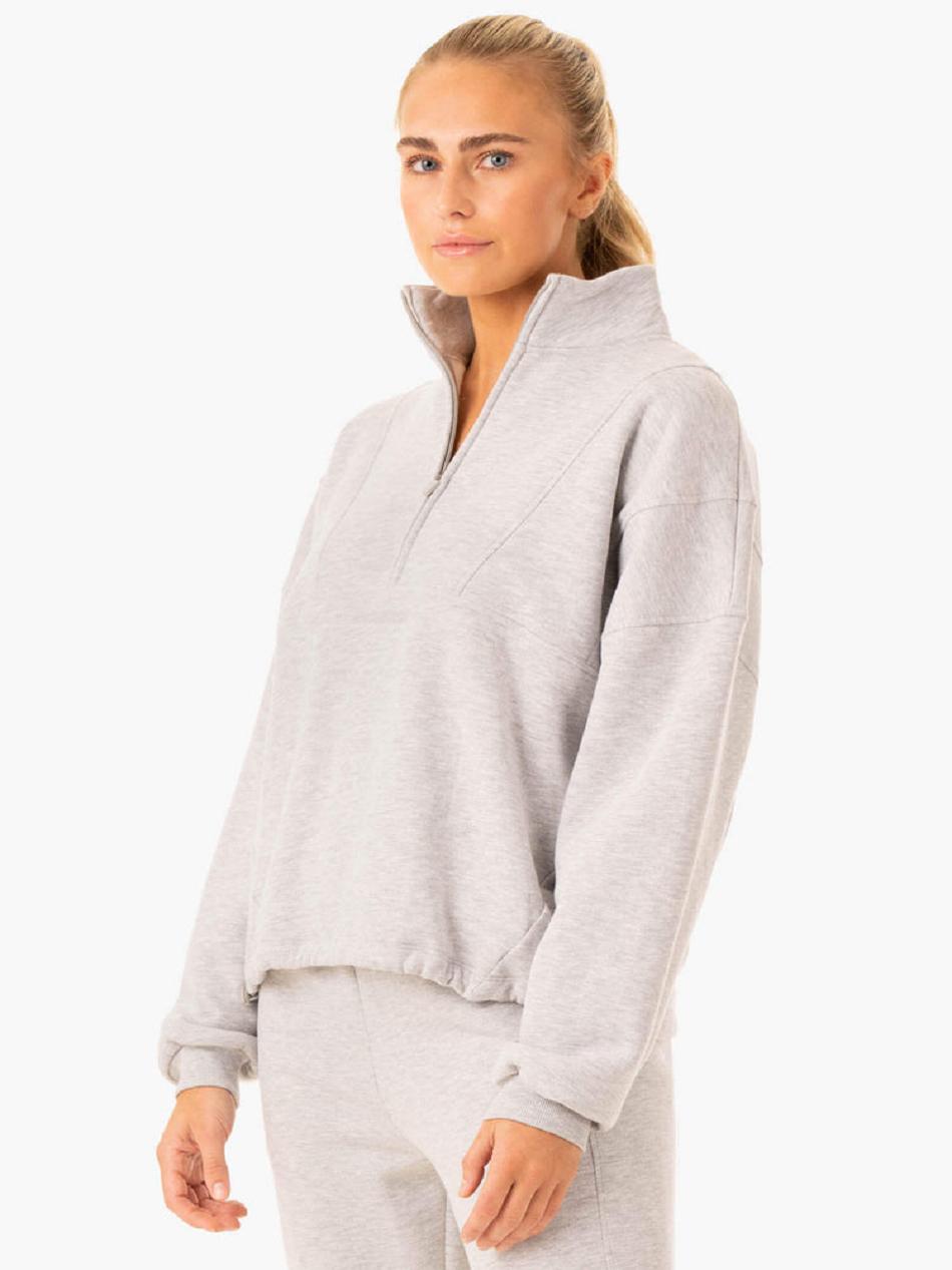 Grey Women's Ryderwear Sideline Half Zip Jumper Trackset | 6D7223722