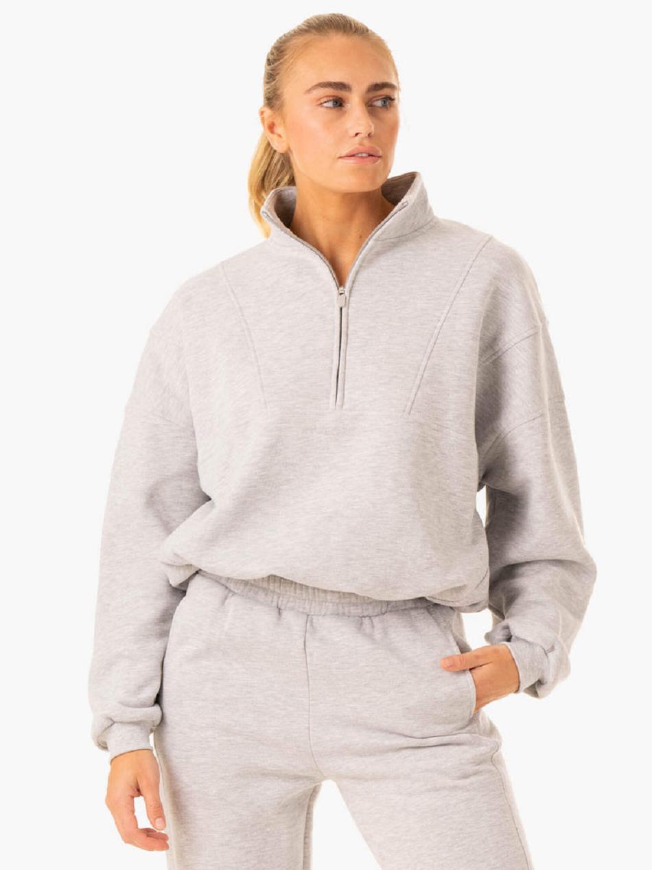 Grey Women\'s Ryderwear Sideline Half Zip Jumper Trackset | 6D7223722