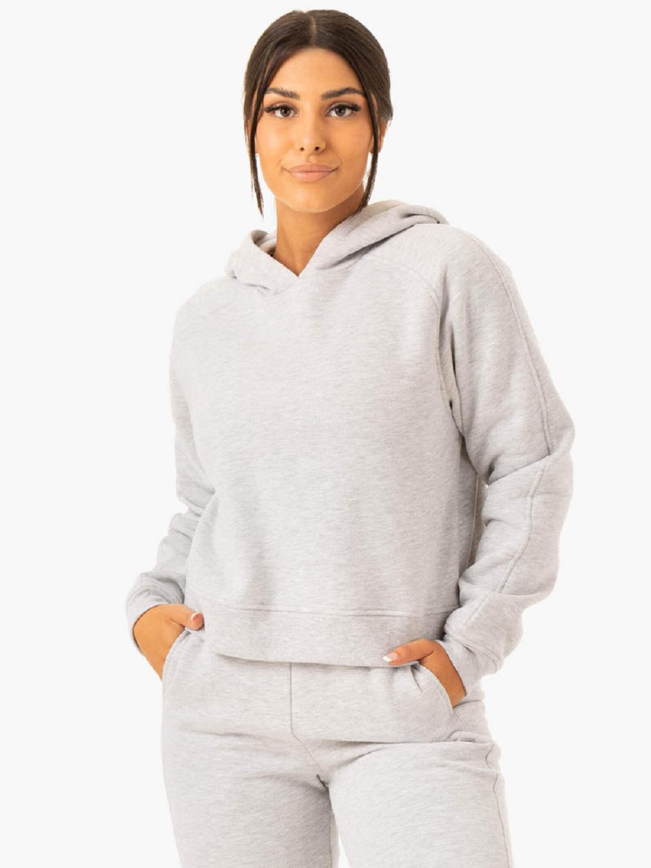 Grey Women\'s Ryderwear Sideline Hoodie Top | 64EW72194