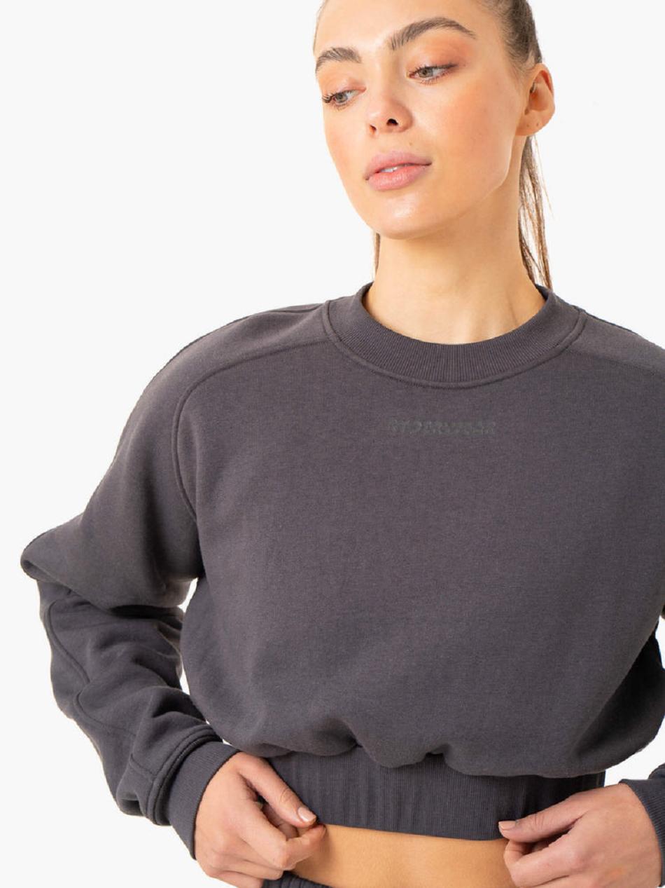 Grey Women's Ryderwear Sideline Sweater Active Lounge | 140IV34640