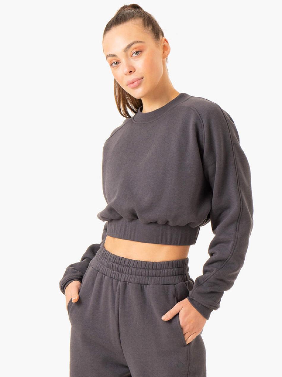 Grey Women's Ryderwear Sideline Sweater Active Lounge | 140IV34640