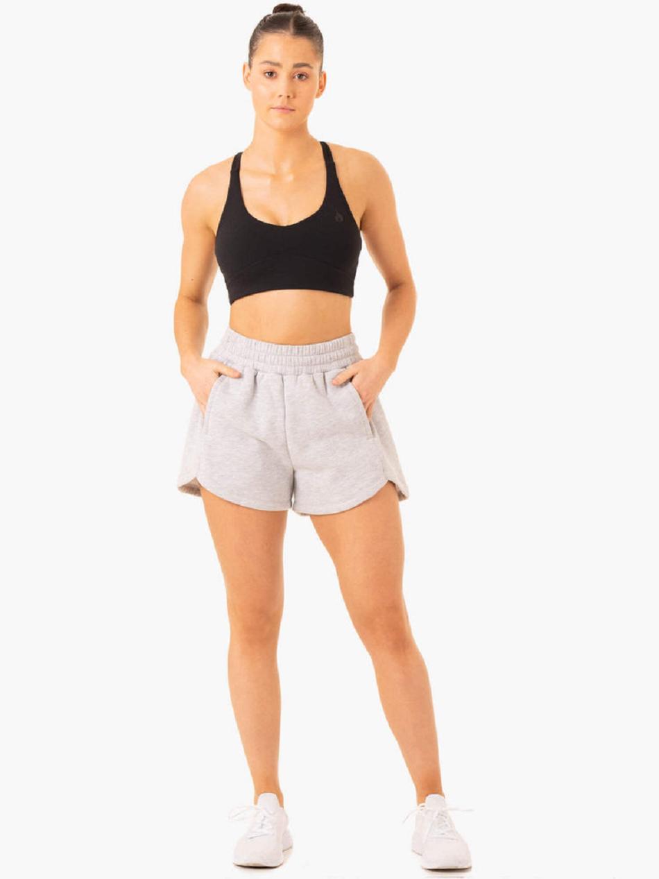 Grey Women's Ryderwear Sideline Track Shorts Active Lounge | 128T50121