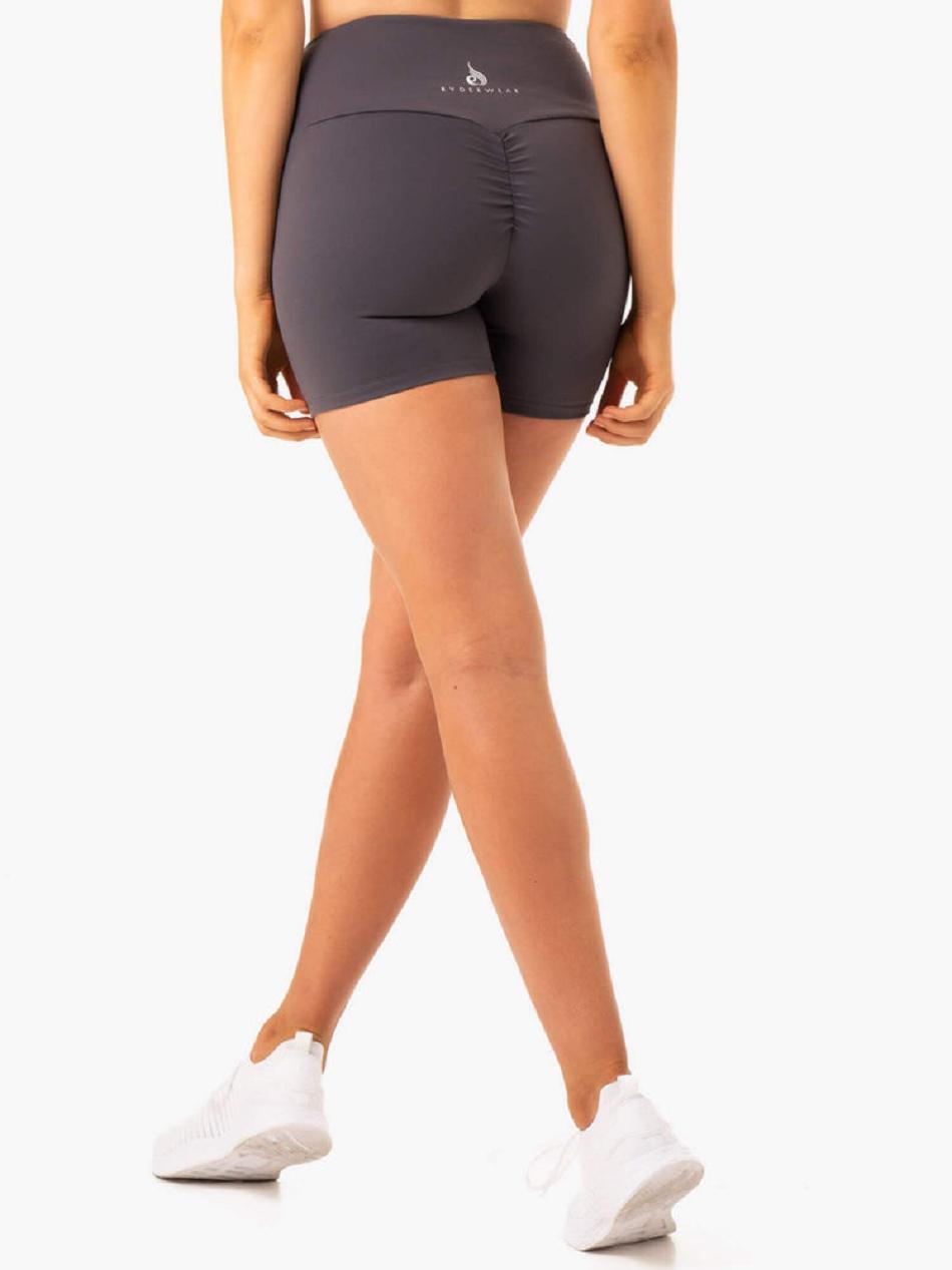 Grey Women's Ryderwear Staples Mid Length Shorts Scrunch Bum | 65Y4573734