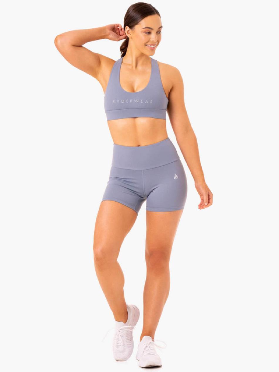 Grey Women's Ryderwear Staples Mid Length Shorts Scrunch Bum | SF4266814