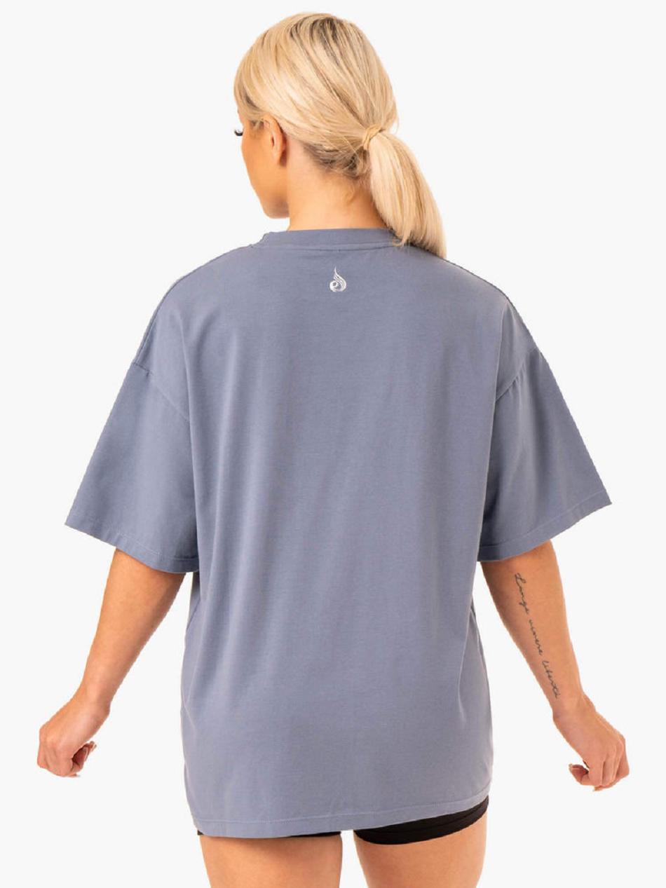 Grey Women's Ryderwear Staples Oversized Tee Top | 66GA46291