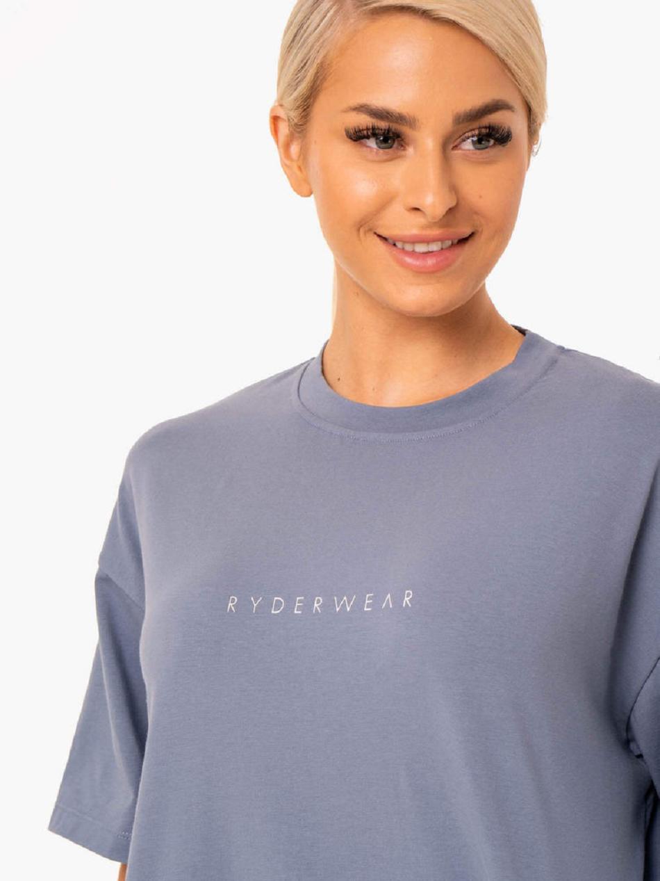 Grey Women's Ryderwear Staples Oversized Tee Top | 66GA46291