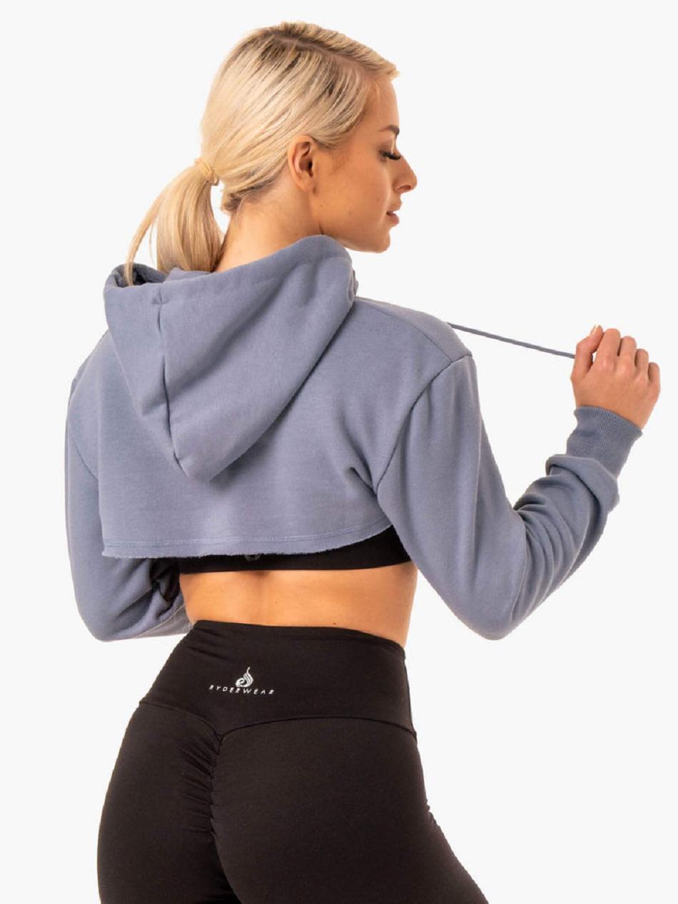 Grey Women's Ryderwear Staples Super Crop Sweater Top | 62ES17725