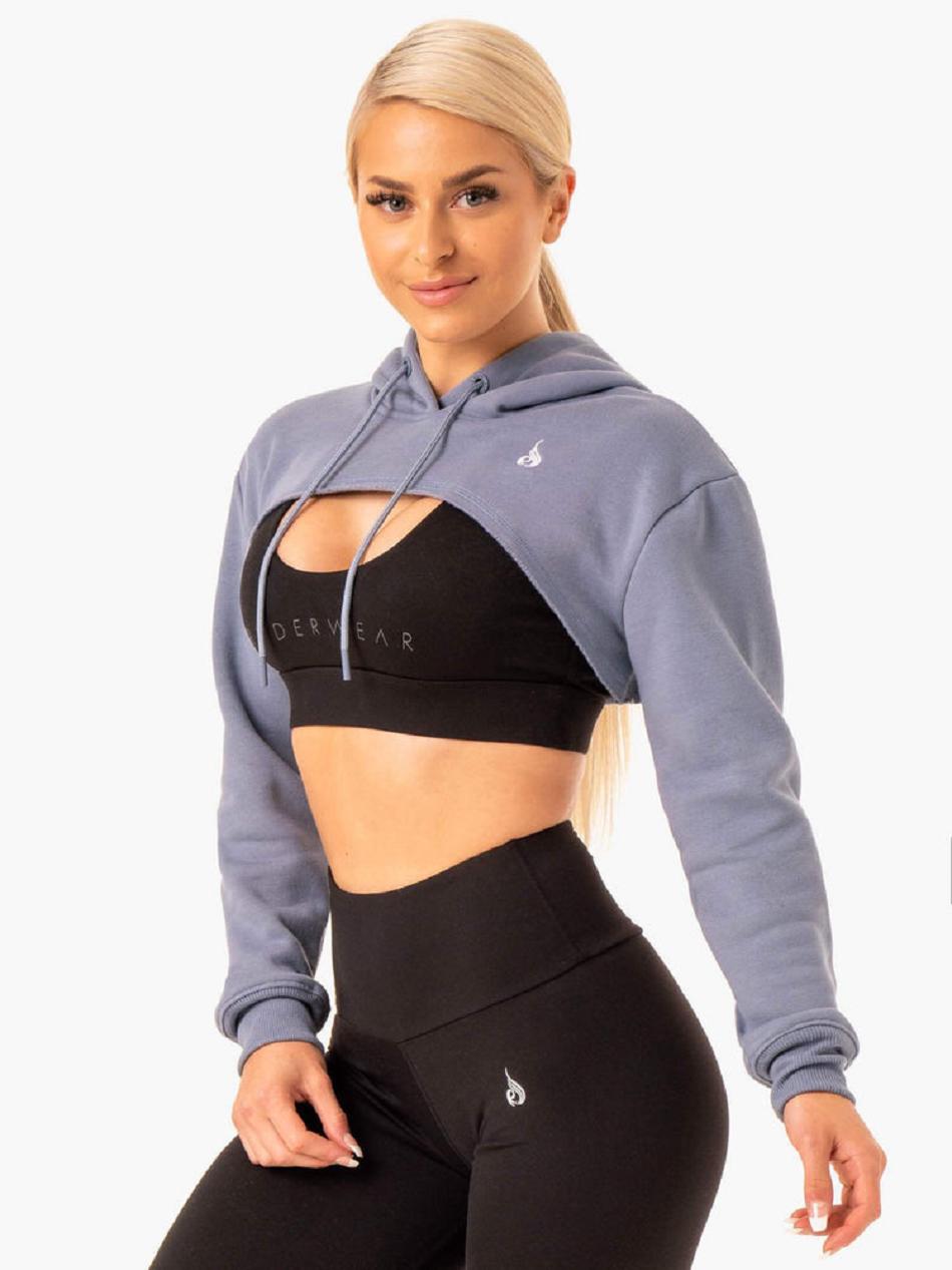 Grey Women's Ryderwear Staples Super Crop Sweater Top | 62ES17725