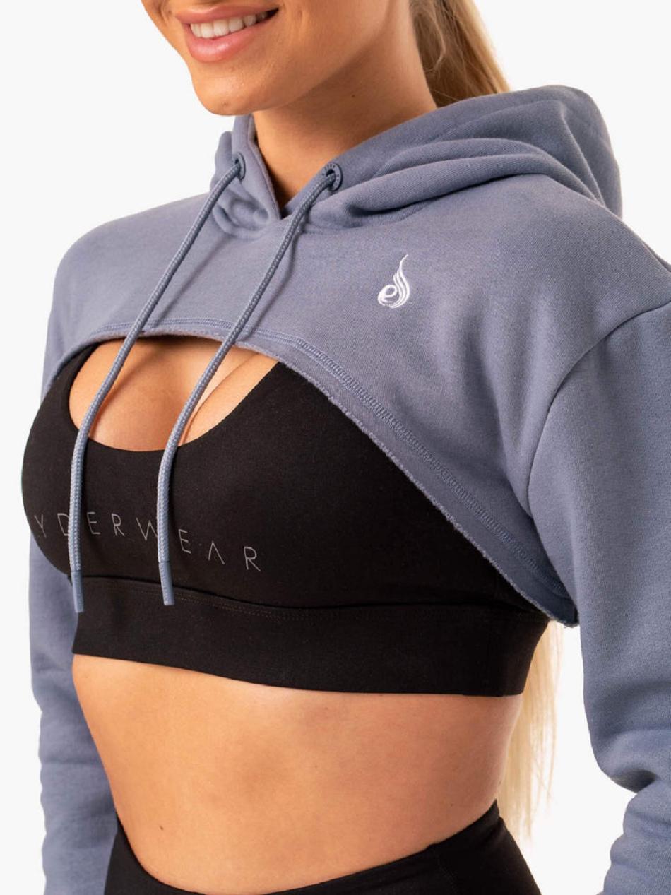 Grey Women's Ryderwear Staples Super Crop Sweater Top | 62ES17725