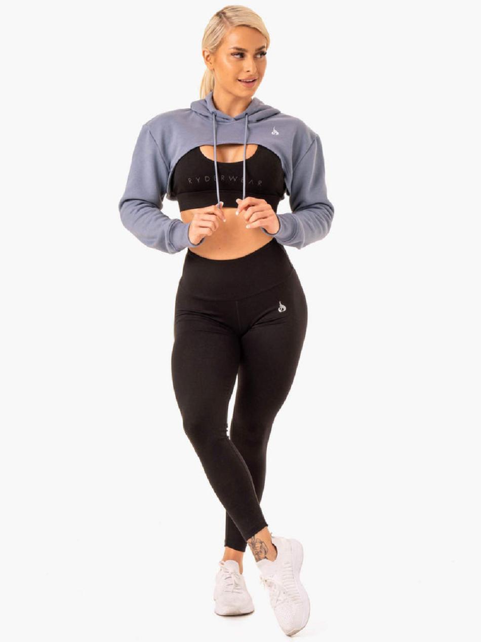 Grey Women's Ryderwear Staples Super Crop Sweater Top | 62ES17725