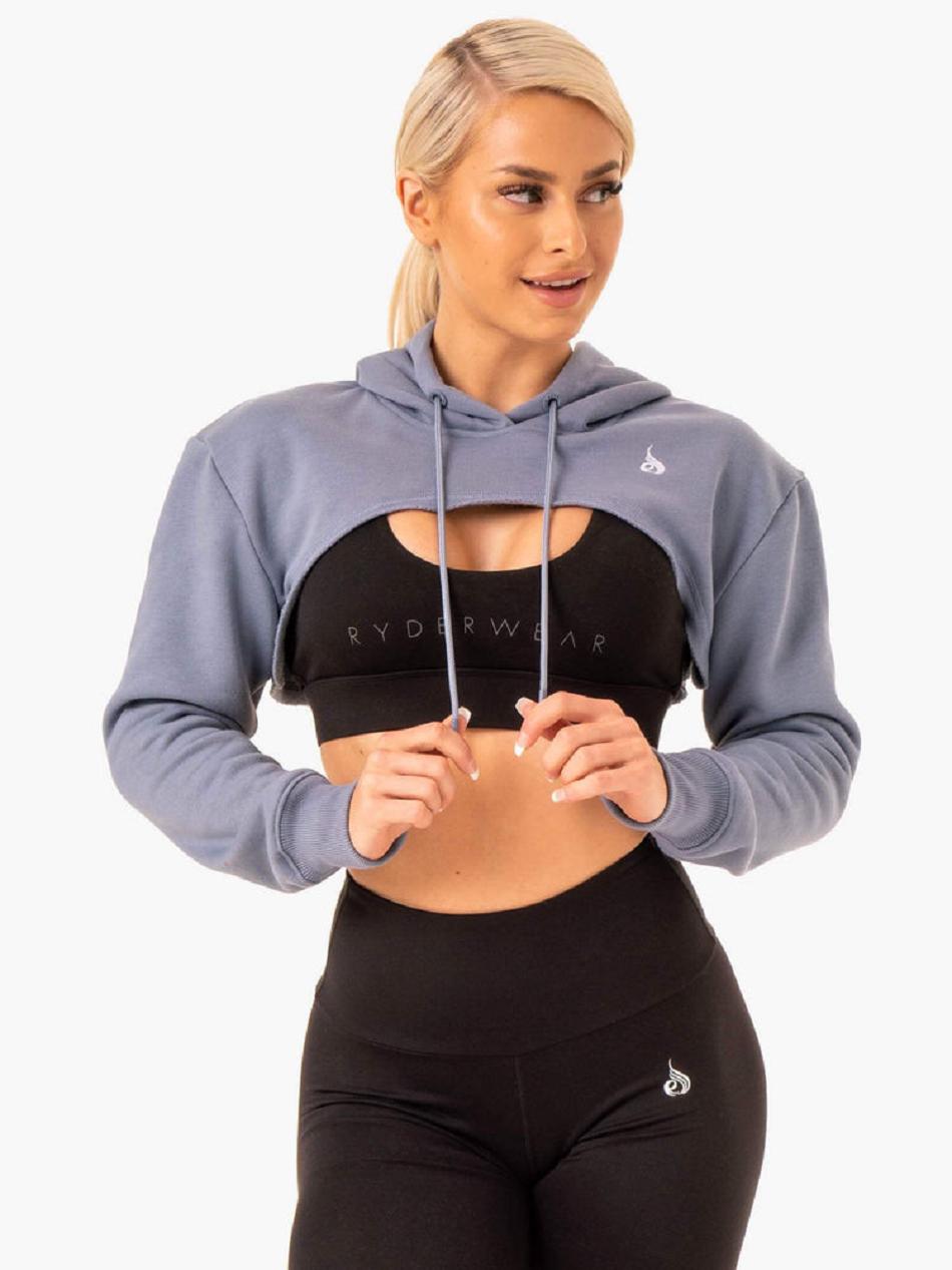 Grey Women\'s Ryderwear Staples Super Crop Sweater Top | 62ES17725