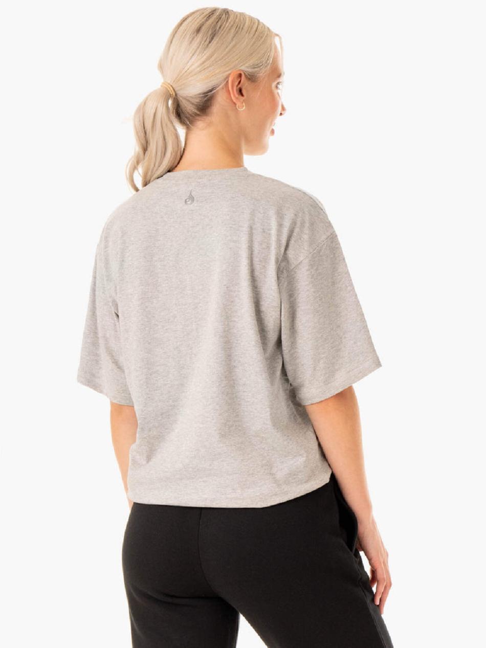 Grey Women's Ryderwear Unisex Oversized T-Shirt Top | G2T90395