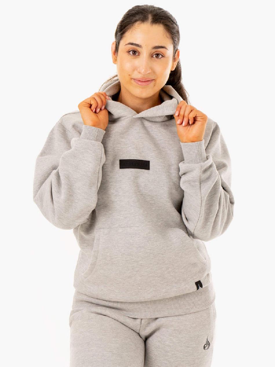 Grey Women's Ryderwear Unisex Pullover Hoodie | 72RW48110