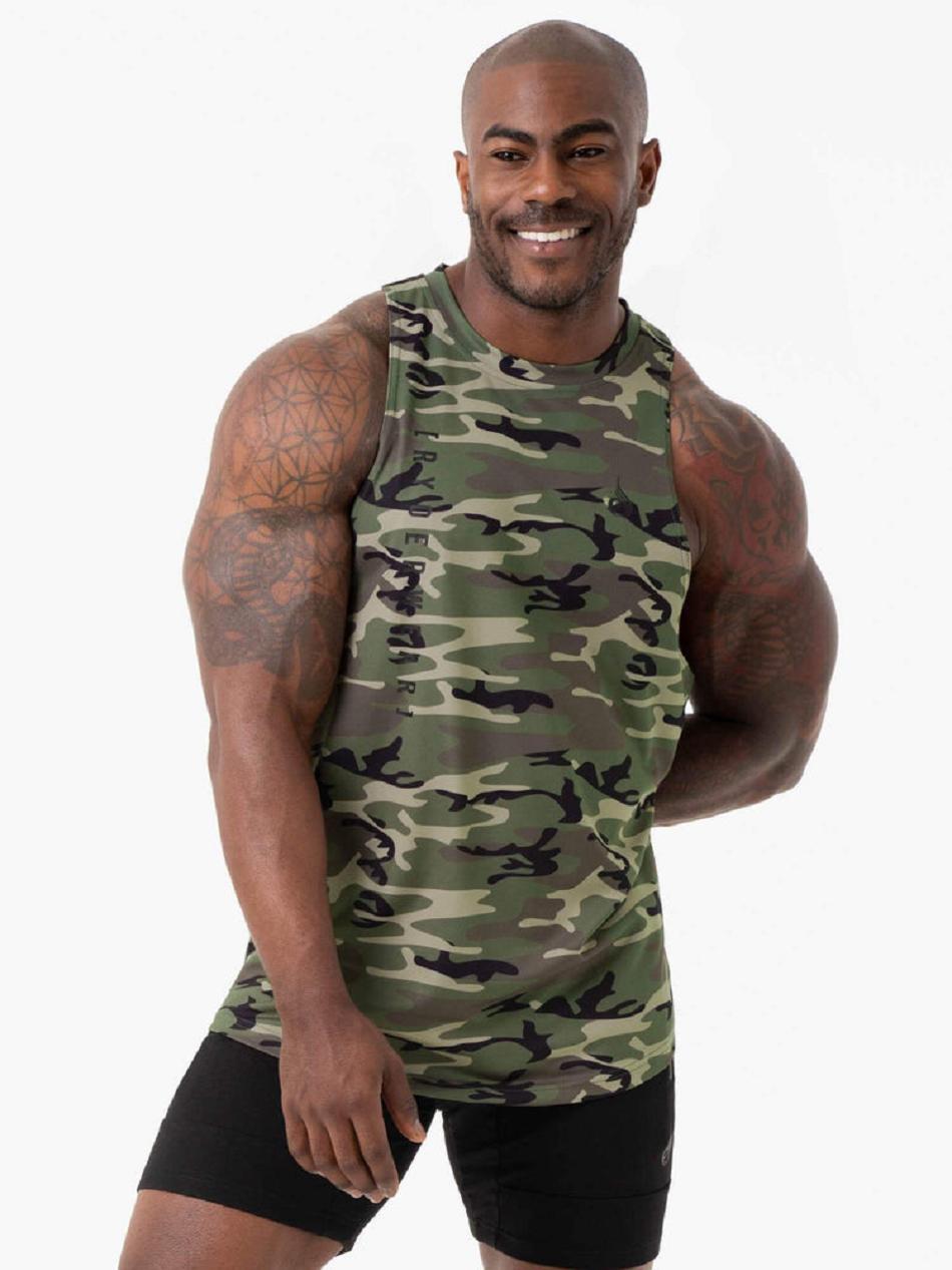 Khaki / Camo Men's Ryderwear Camo Tech Mesh Baller Tank Top | 6Y8819320