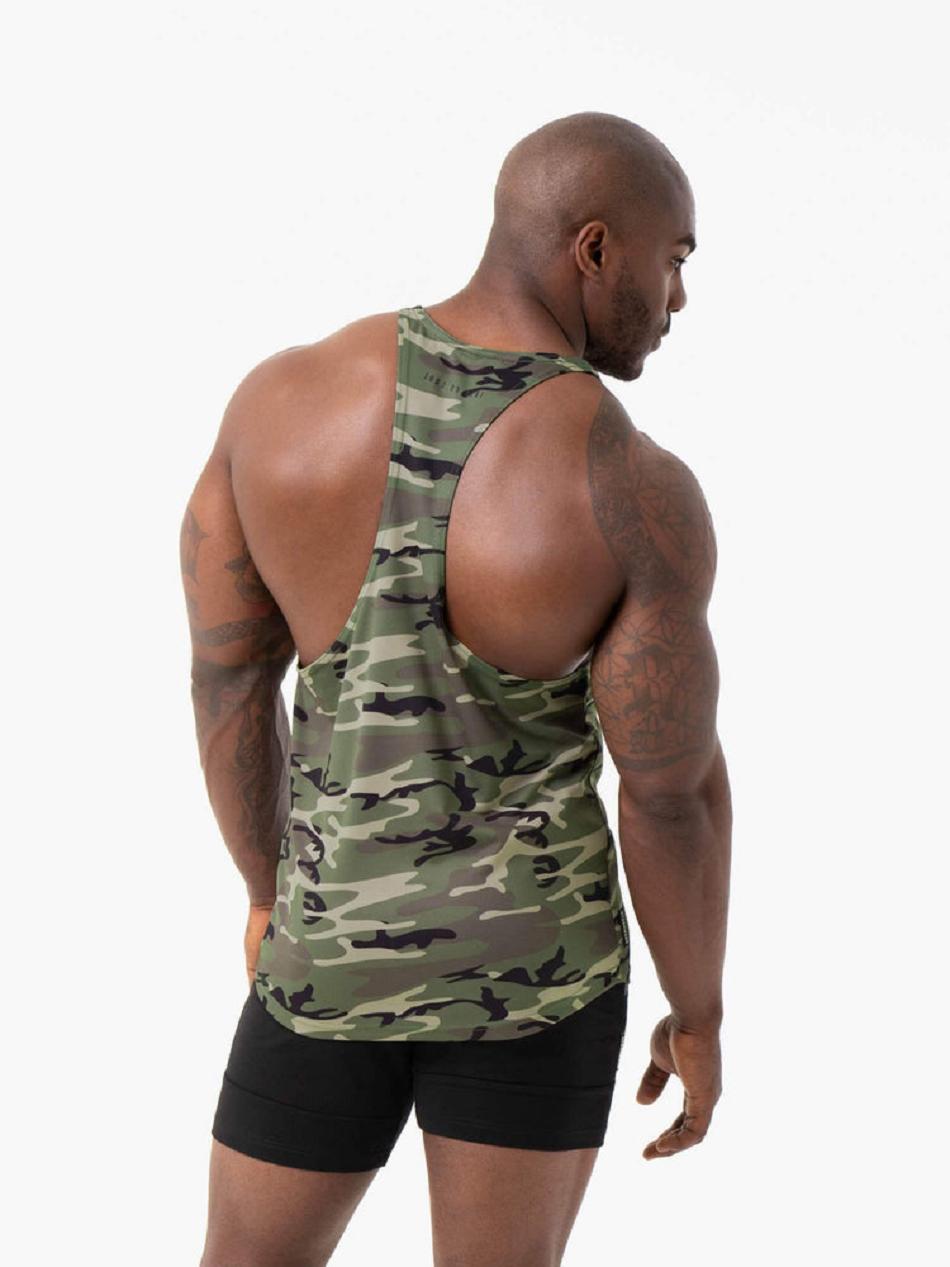 Khaki / Camo Men's Ryderwear Camo Tech Mesh T-Back Stringers | MT8150410