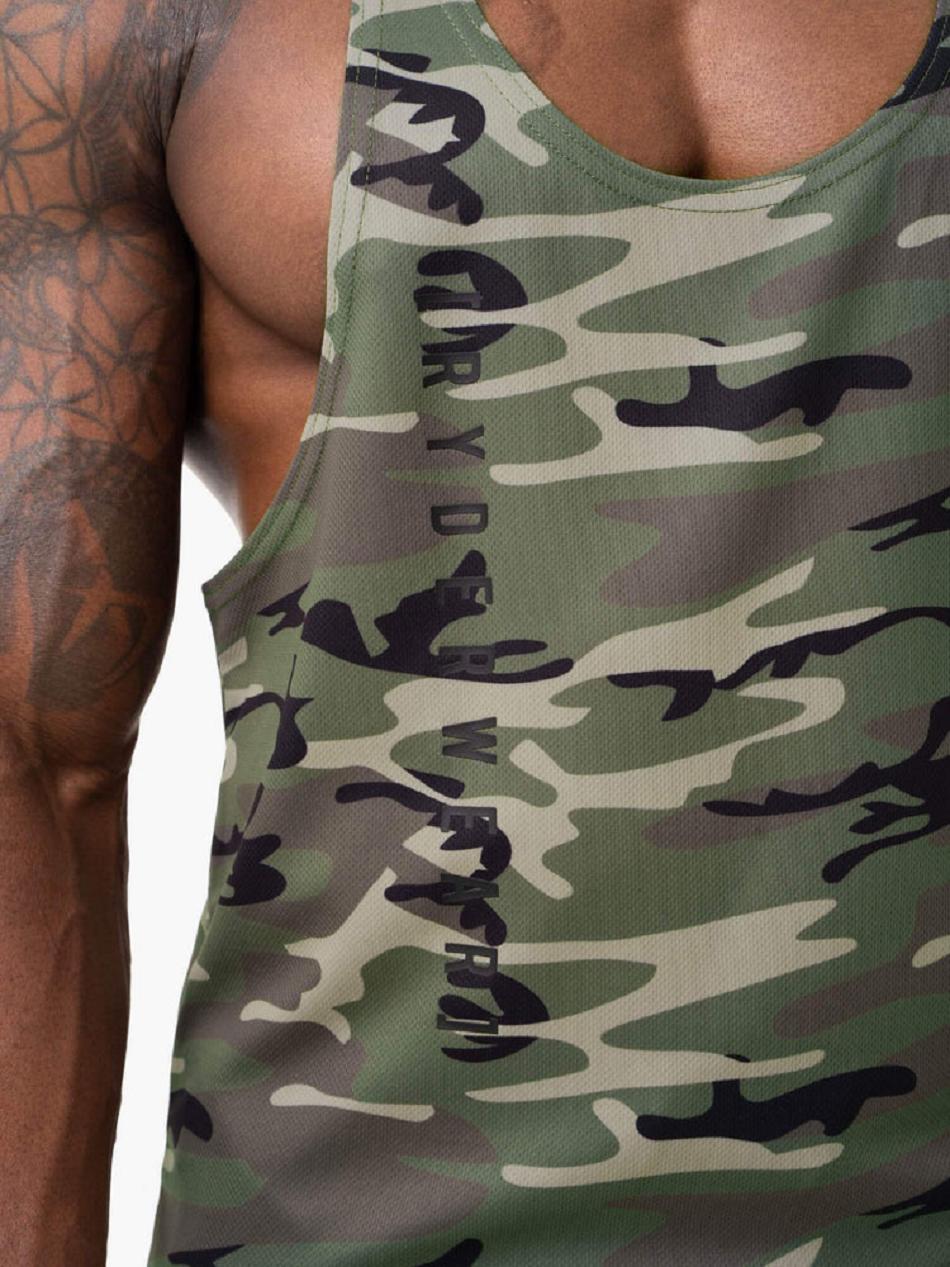 Khaki / Camo Men's Ryderwear Camo Tech Mesh T-Back Stringers | MT8150410