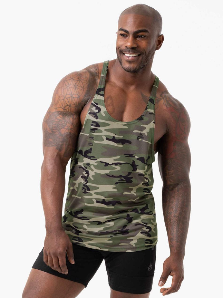 Khaki / Camo Men\'s Ryderwear Camo Tech Mesh T-Back Stringers | MT8150410