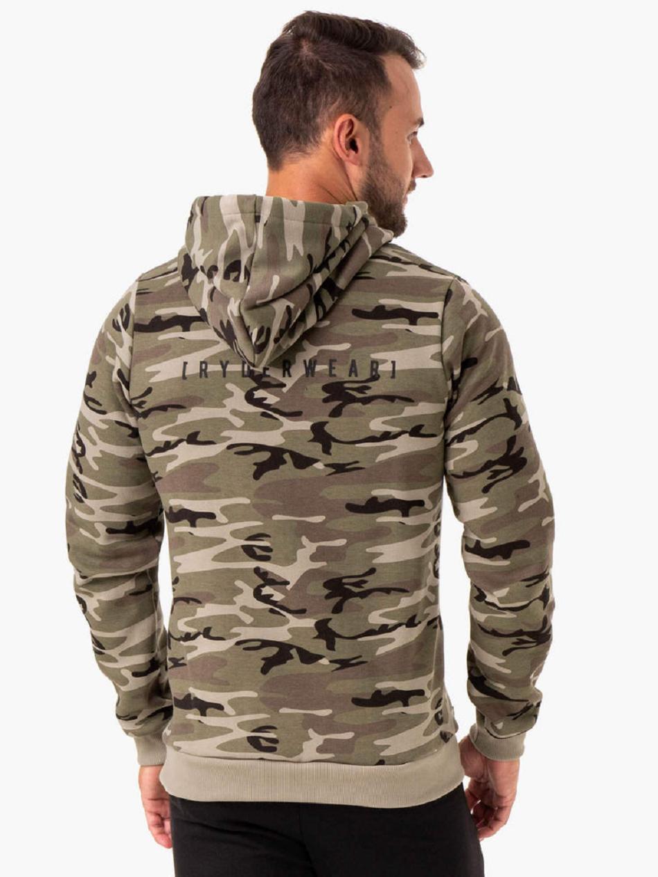 Khaki / Camo Men's Ryderwear Camo Tech Pullover Hoodie | 162G28581