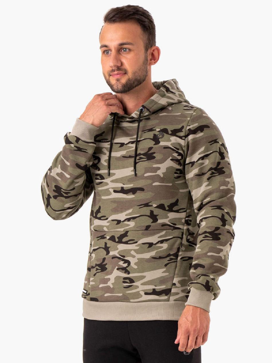 Khaki / Camo Men's Ryderwear Camo Tech Pullover Hoodie | 162G28581