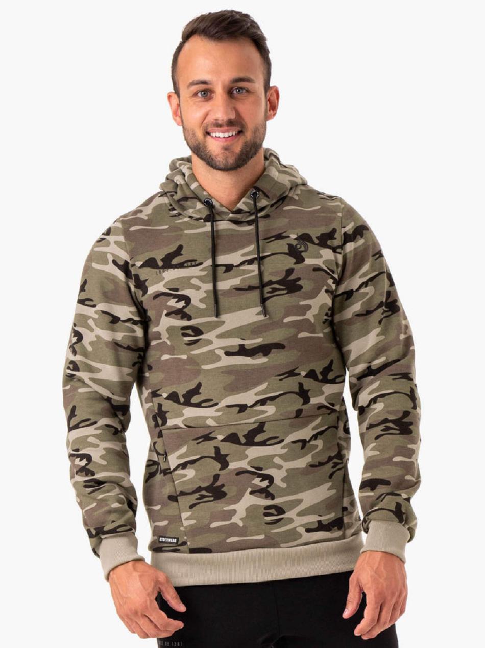 Khaki / Camo Men\'s Ryderwear Camo Tech Pullover Hoodie | 162G28581