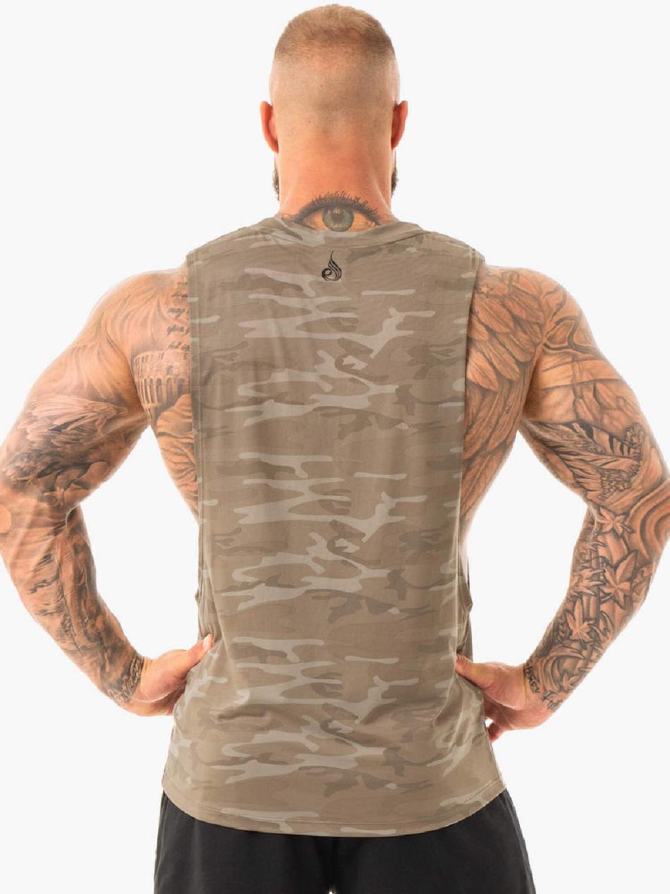 Khaki / Camo Men's Ryderwear Combat Baller Tank Top | 5G8344032