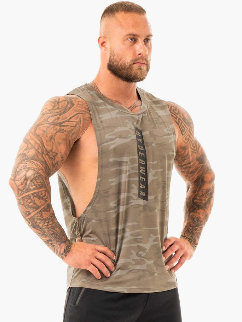 Khaki / Camo Men's Ryderwear Combat Baller Tank Top | 5G8344032