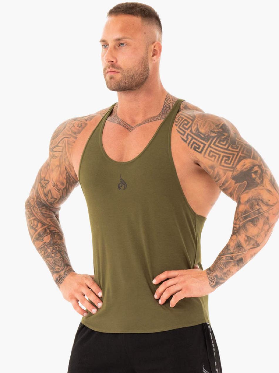 Khaki Men's Ryderwear Active T-Back Stringers | 86HF95126