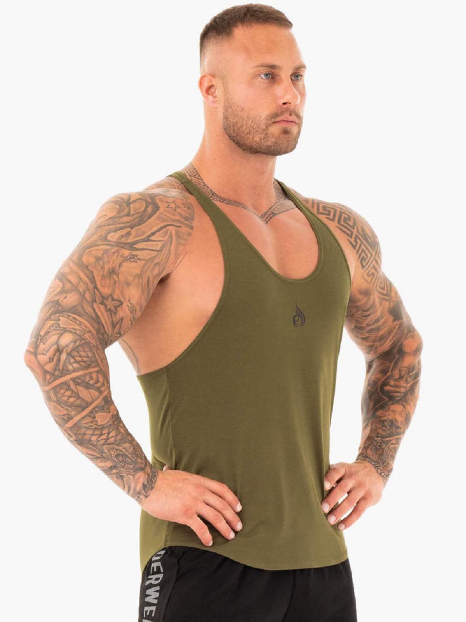 Khaki Men's Ryderwear Active T-Back Stringers | 86HF95126