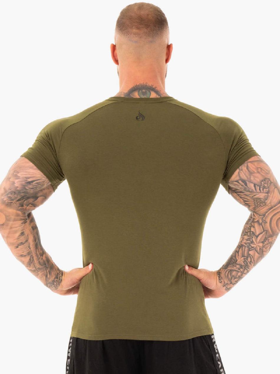 Khaki Men's Ryderwear Active T-Shirt Top | TNTY29822