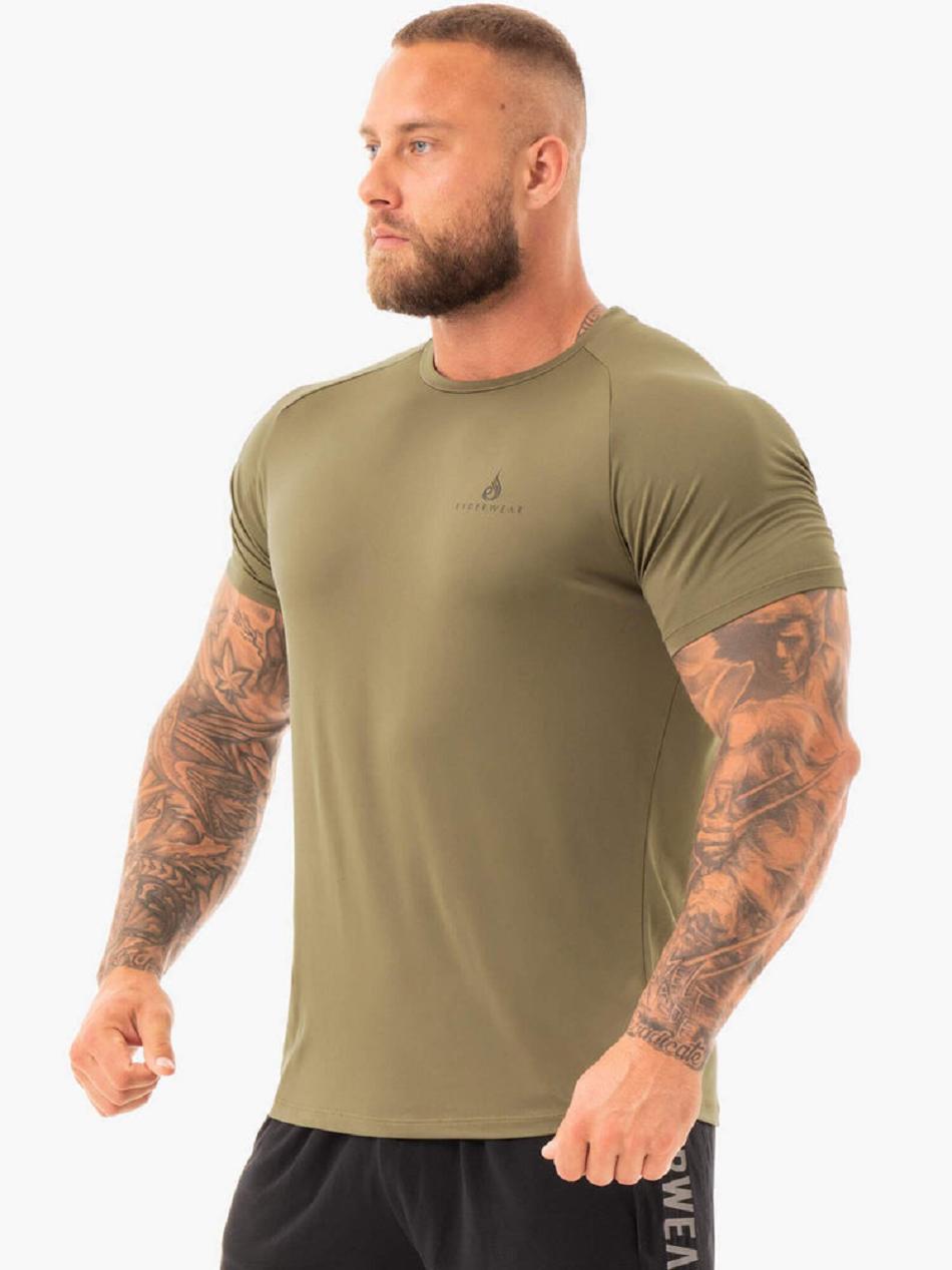 Khaki Men's Ryderwear Breeze T-Shirt Top | RFD74045