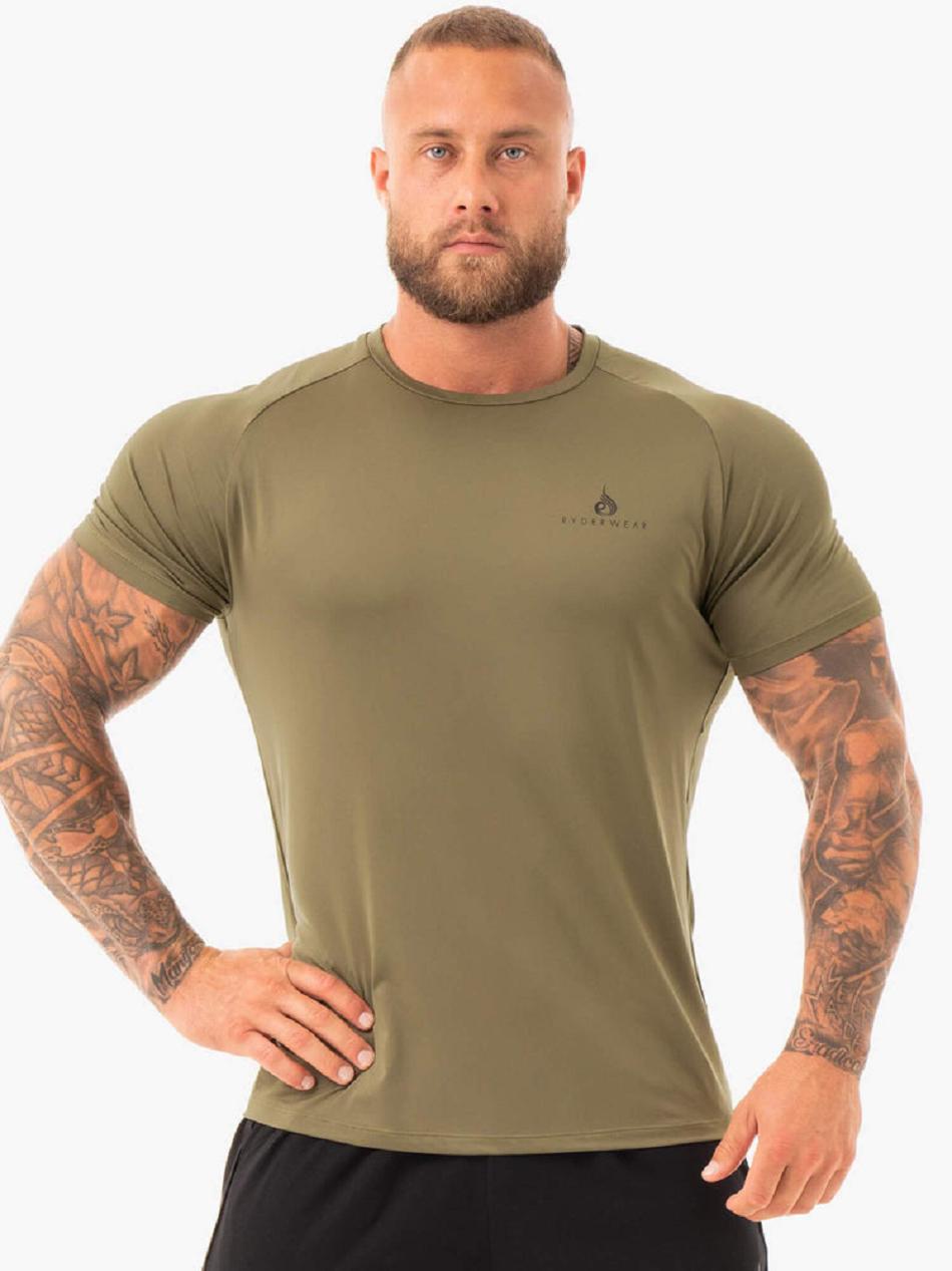 Khaki Men\'s Ryderwear Breeze T-Shirt Top | RFD74045