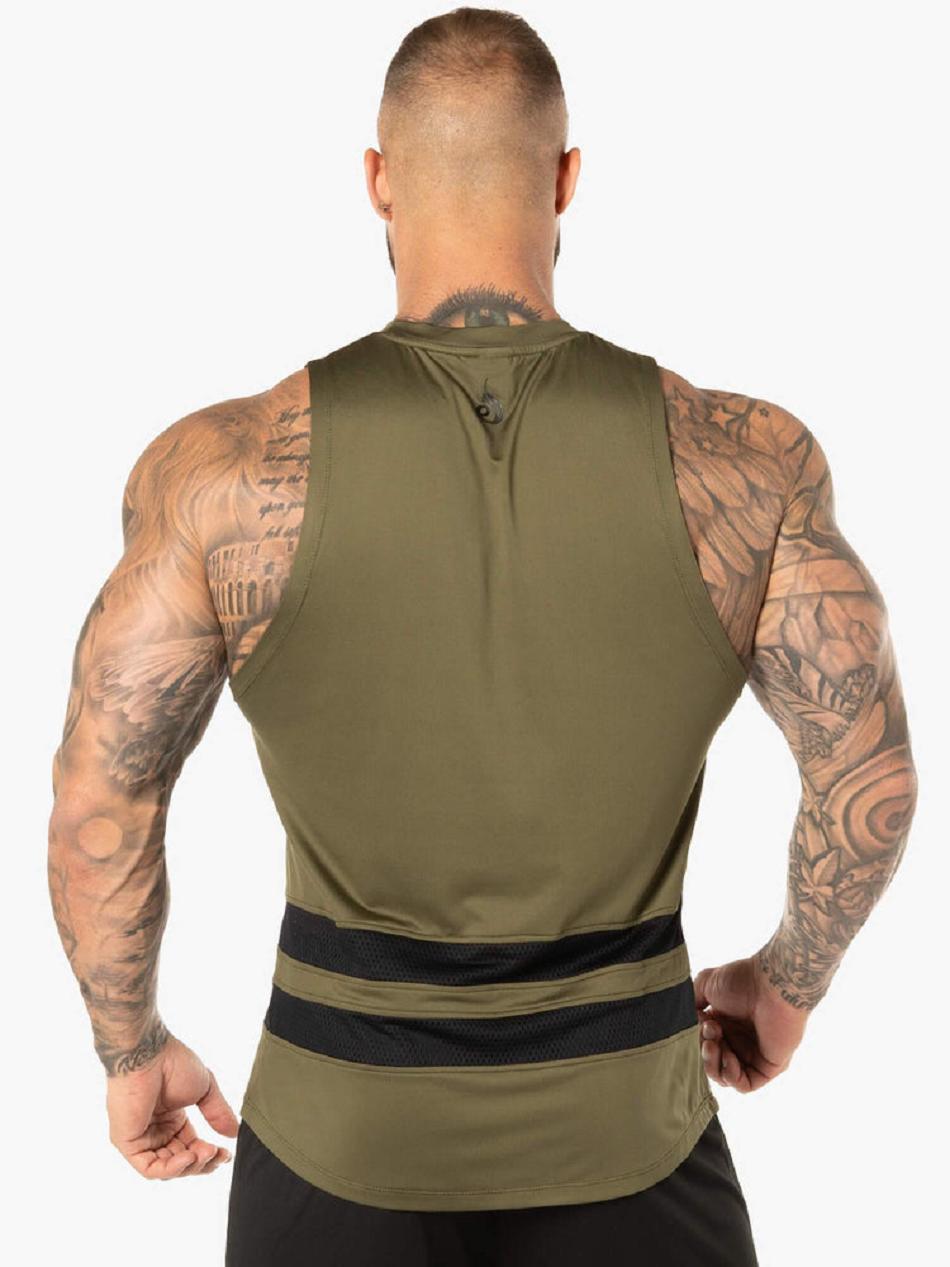 Khaki Men's Ryderwear Evo Mesh Baller Tanks | 5G7745550