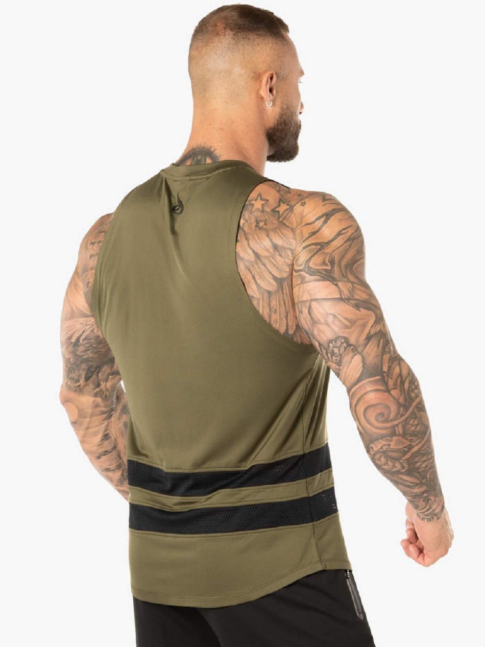 Khaki Men's Ryderwear Evo Mesh Baller Tanks | 5G7745550