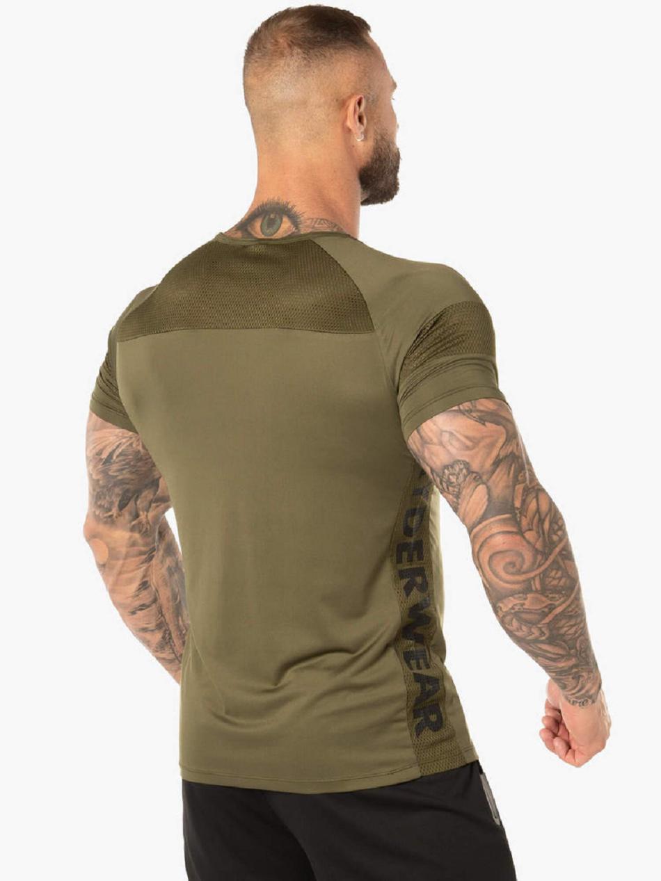 Khaki Men's Ryderwear Evo T-Shirt Top | 65Y8757842