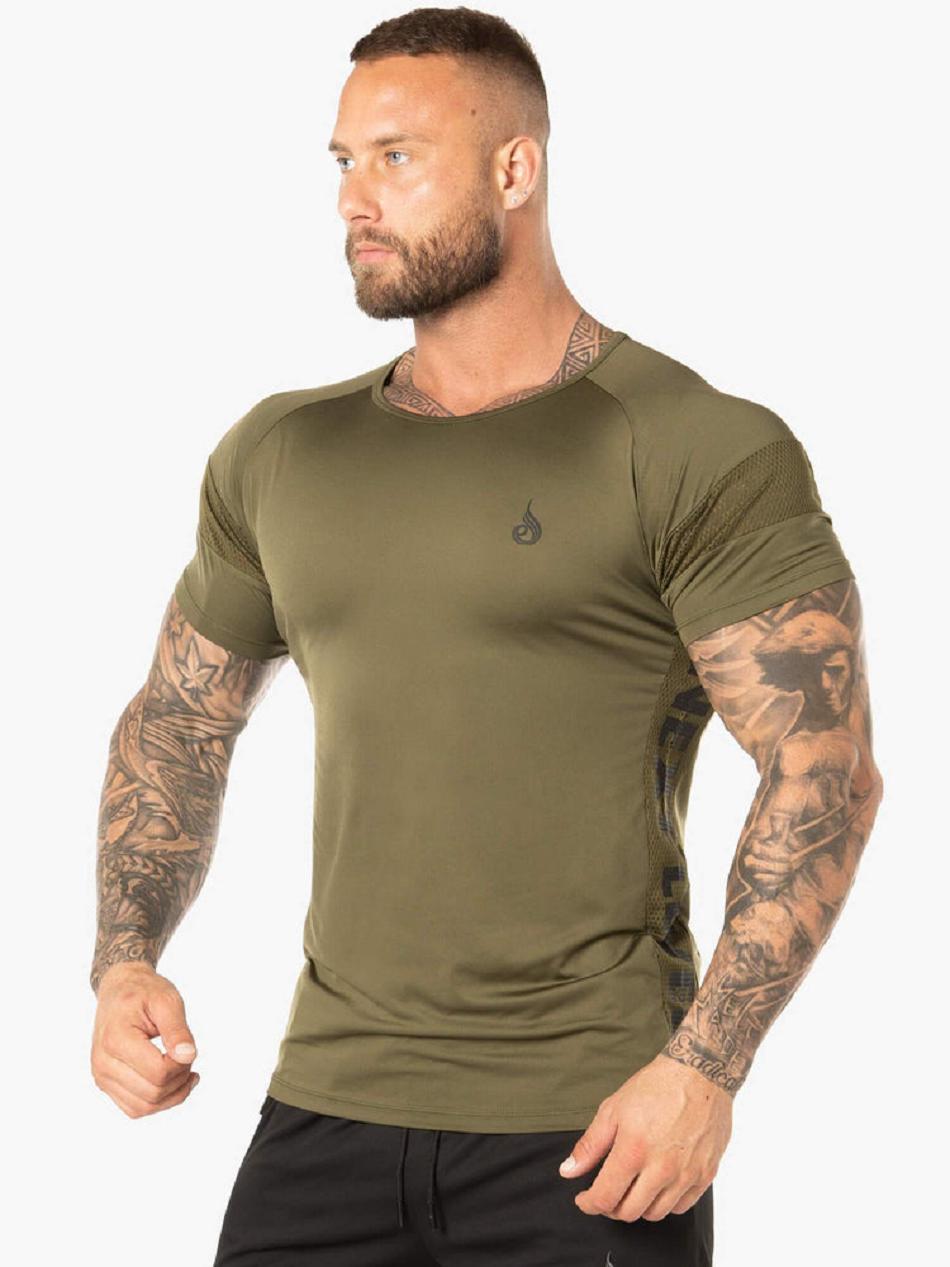 Khaki Men's Ryderwear Evo T-Shirt Top | 65Y8757842