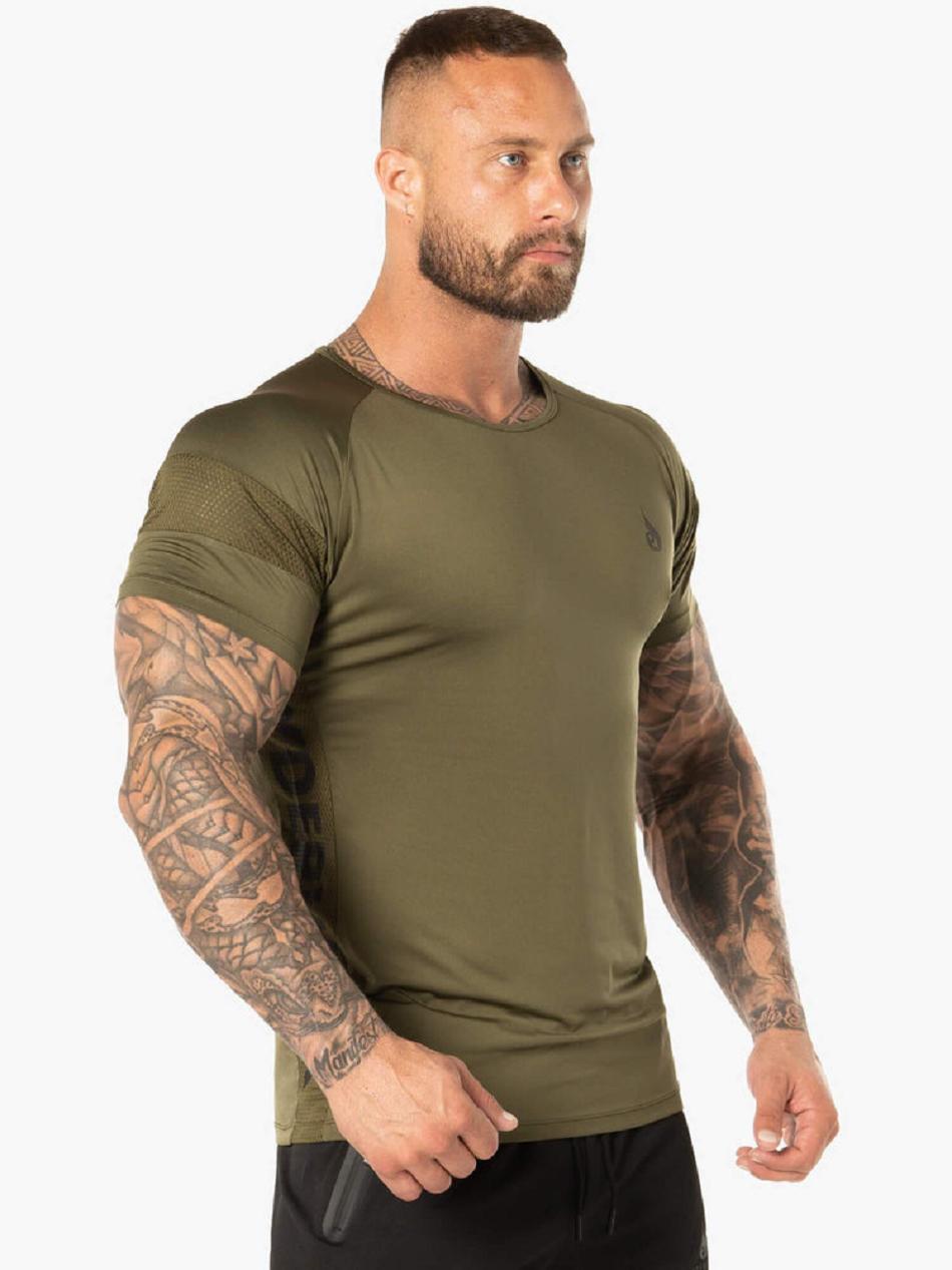 Khaki Men's Ryderwear Evo T-Shirt Top | 65Y8757842