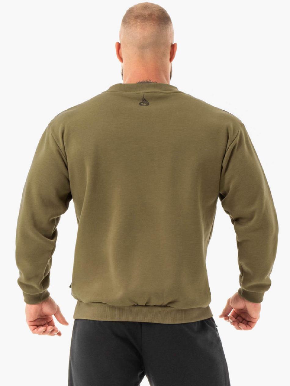 Khaki Men's Ryderwear Force Pullover Sweaters | 94JF38639